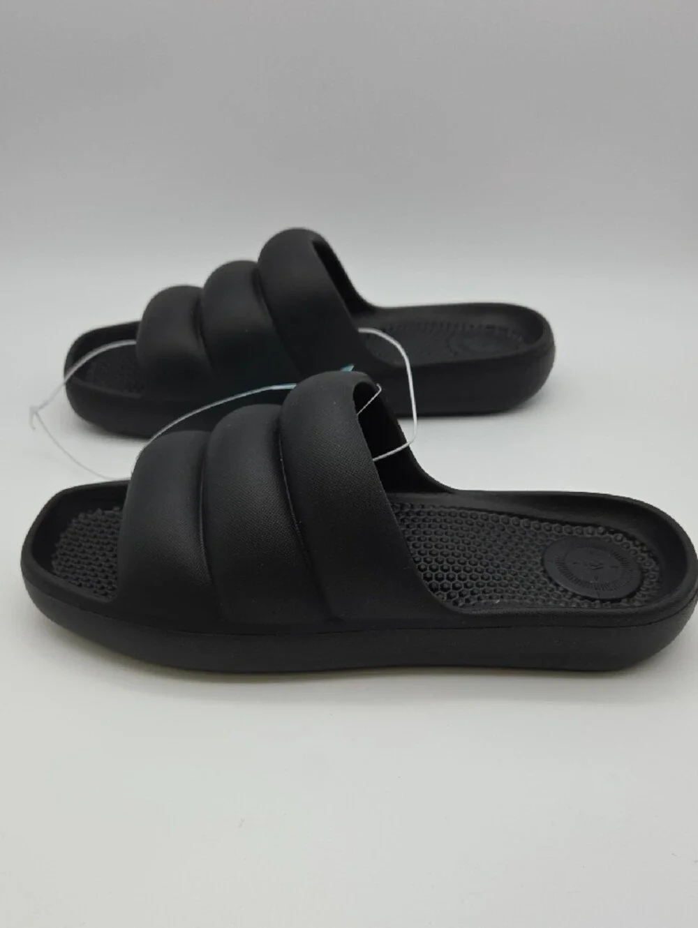 totes Kids Padded Black Slide Sandals
